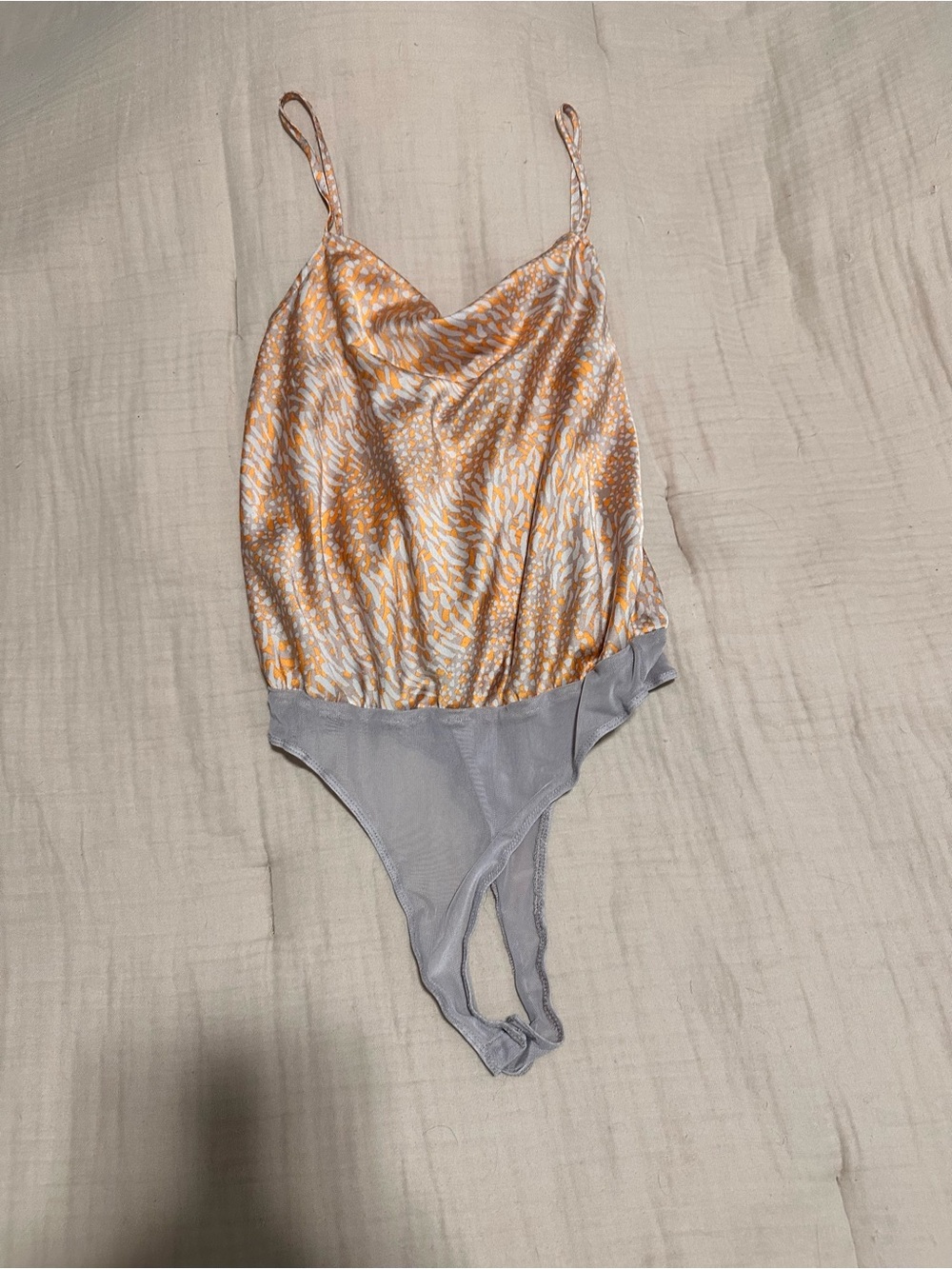 Lush Orange and Light brown/grey Abstract Print Cami